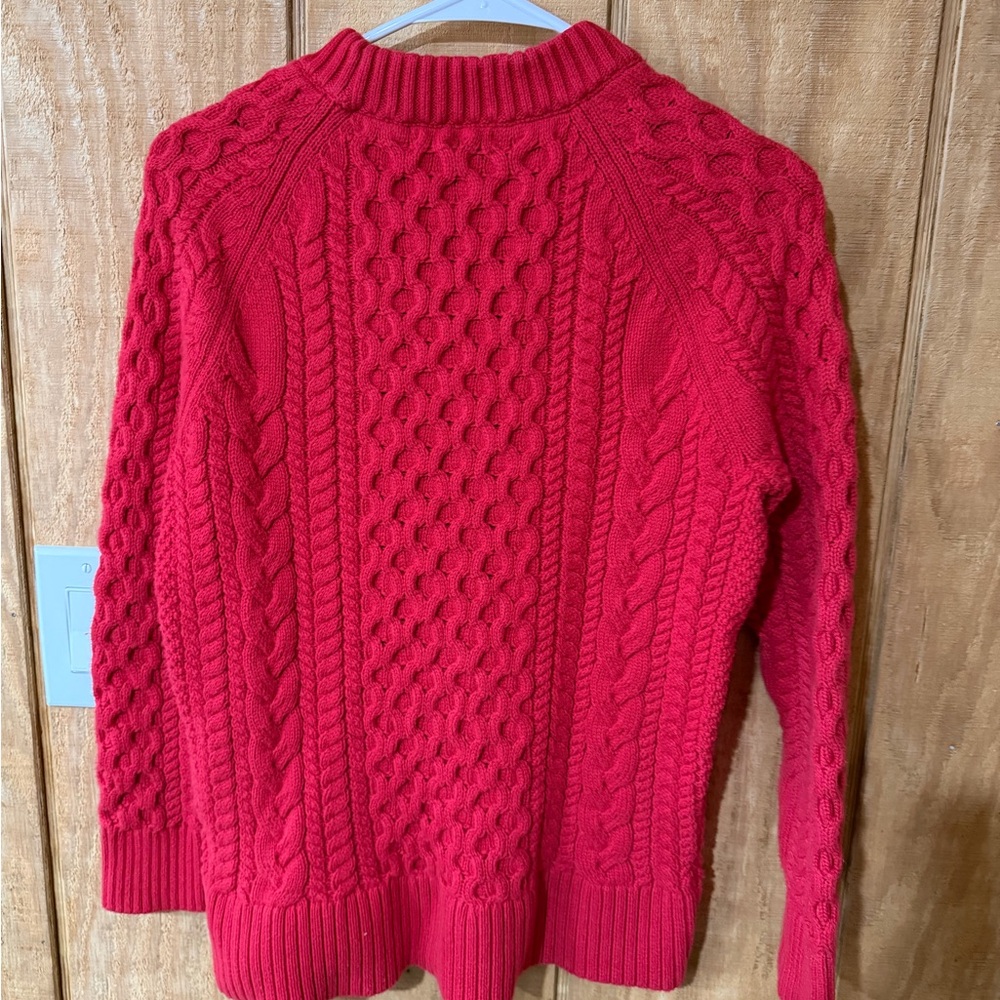 J. Crew Classic Red Cable Knit Sweater - Picture 5 of 5